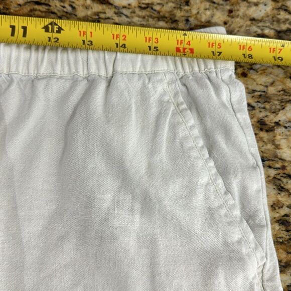 ASOS Design Light Gray Linen Blend High Rise Drawstring Waist Shorts Size XL - Picture 7 of 9